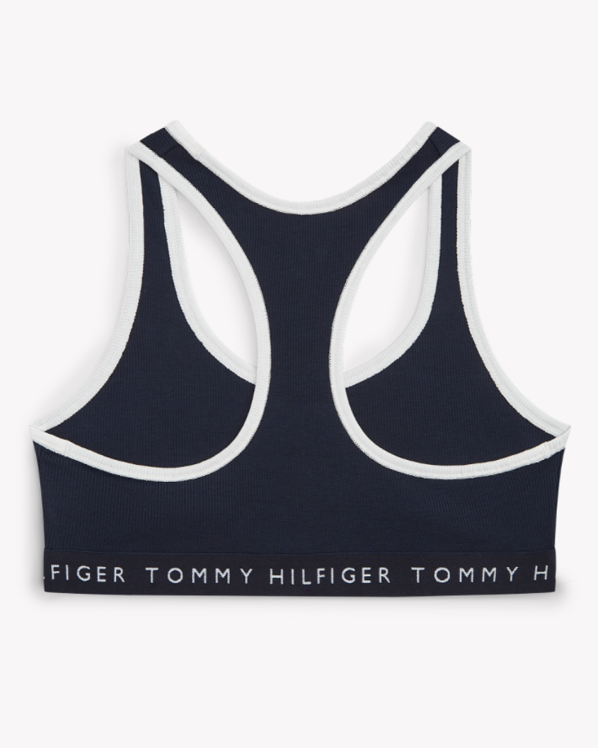 Bralette racerback Tommy Hilfiger ribbet bomull cotton, blå dark navy, undertøy dame norge frilin
