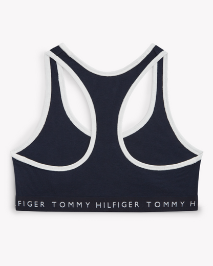 Bralette racerback Tommy Hilfiger ribbet bomull cotton, blå dark navy, undertøy dame norge frilin