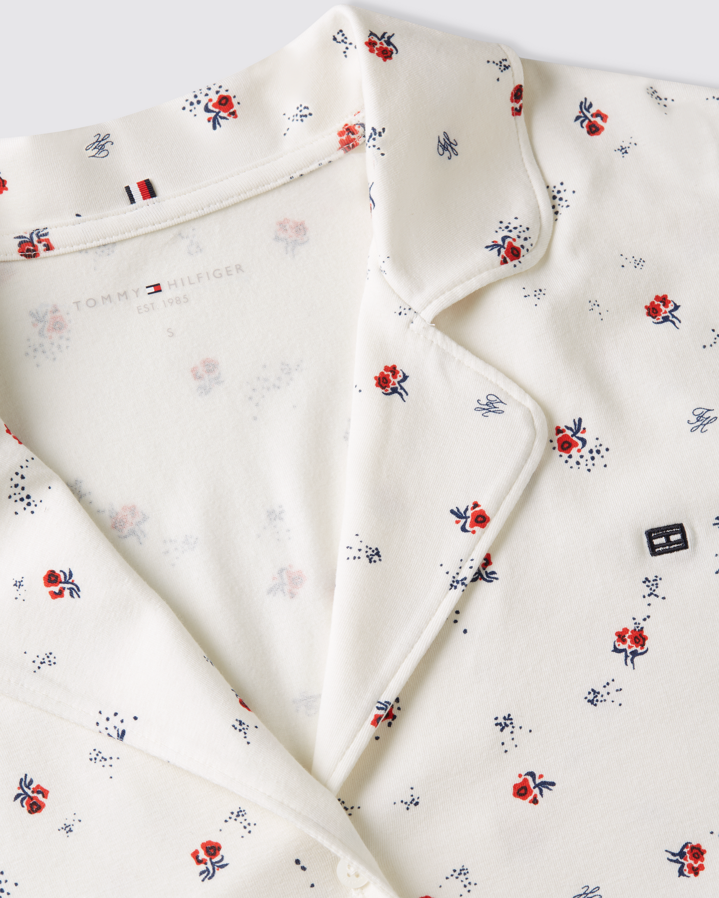 Nattøy loungewear pysjamas Tommy Hilfiger bomull cotton modal, skjorte shirt essential print, dame norge frilin