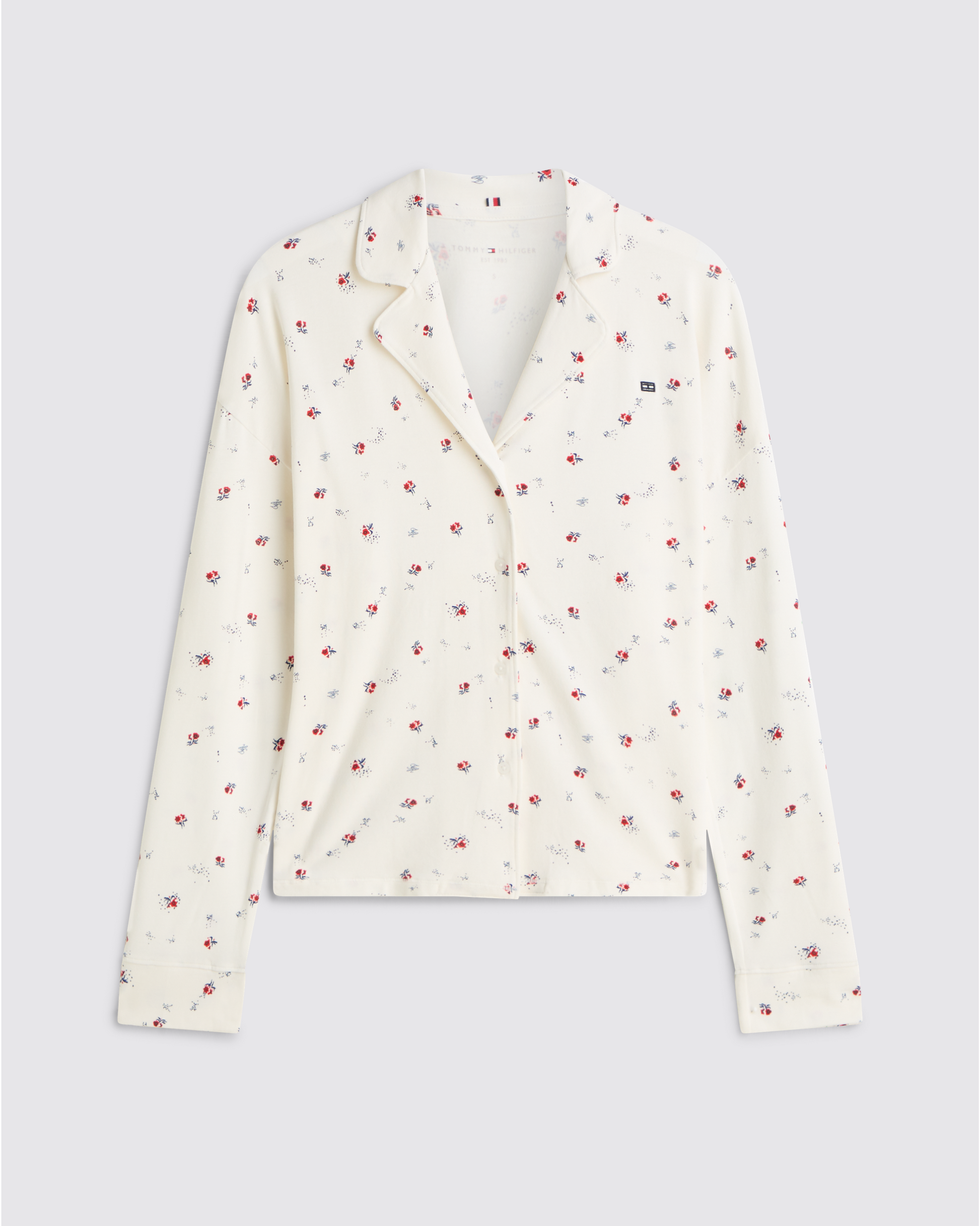 Nattøy loungewear pysjamas Tommy Hilfiger bomull cotton modal, skjorte shirt essential print, dame norge frilin