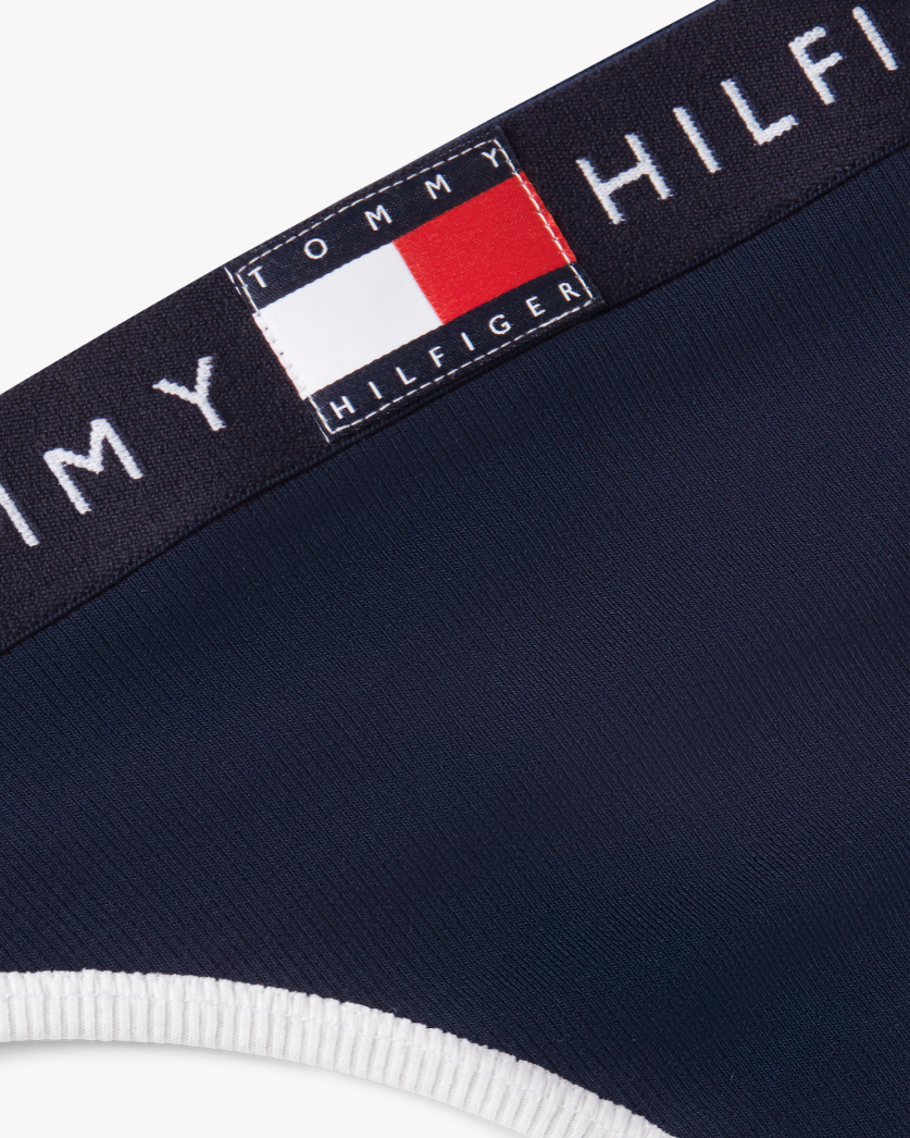 Thong string Tommy Hilfiger ribbet bomull cotton, blå dark navy, undertøy dame norge frilin